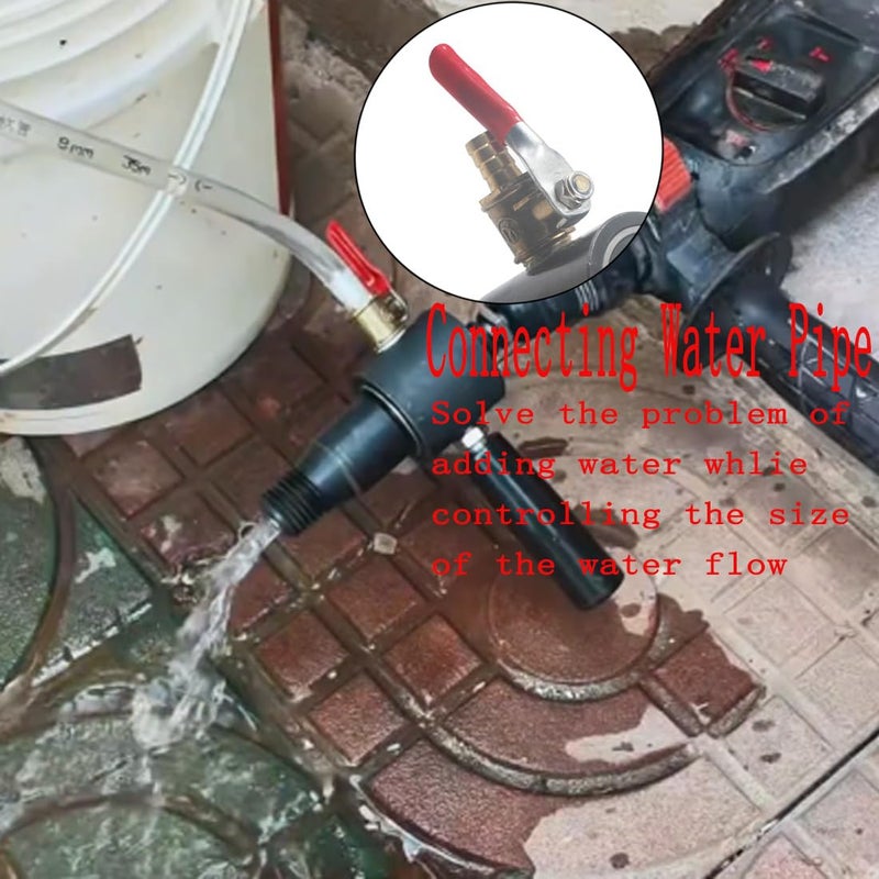 JUNLIXN 1 1/4"-7 Male Thread to SDS Plus Drill Adapter - Water Injection Capable + Solid Brass Hose Quick Connector and Hose for Concrete Core Drilling - Image 3